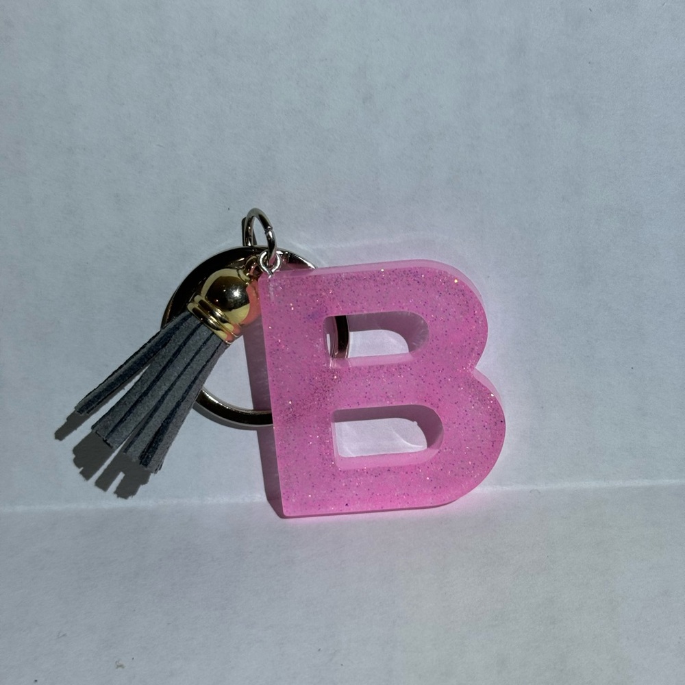 homemade glitter resin keychain
